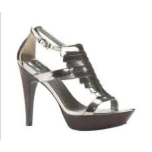 Maria Sharapova By Cole Haan Women's Metallic Silver Platform Heels Size 8